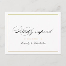 Klassische Elegance Script Einfache Hochzeit RSVP Einladungspostkarte