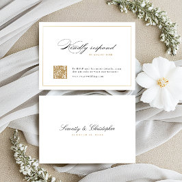 Klassische Elegance Script Einfache QR Code Hochze RSVP Karte