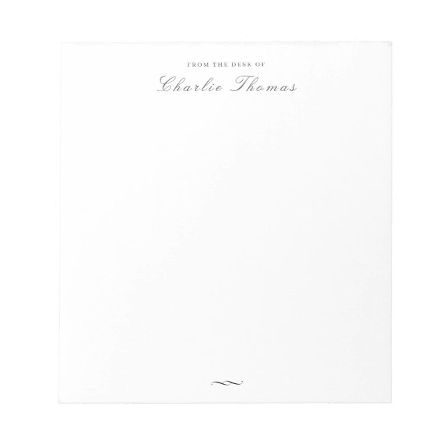 Klassische Elegance Script Personalisiert Statione Notizblock (Vorderseite)