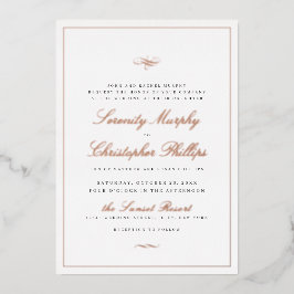 Klassische Elegance Script Rose Gold Einfache Hoch Folieneinladung