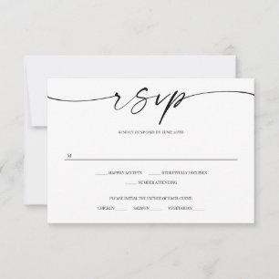 Klassische Elegance Wedding RSVP Card mit Foto