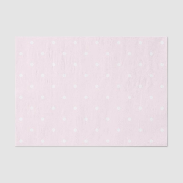 Klassische Elegant, hellrosa und weiße Polka-Punkt Seidenpapier (Vorderseite)