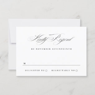 Klassische Elegant-Kalligrafie-Hochzeit RSVP Karte