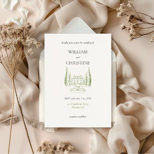Klassische Elegant Luxury Simple Wedding Einladung