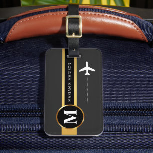 Klassische Elegant Traveler Gold Metal Monogramm N Gepäckanhänger