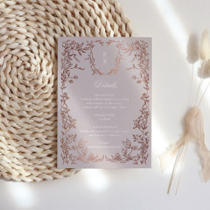 Klassische Elegant-Wappen-Monogramm-Hochzeitsempfe Begleitkarte