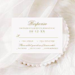 Klassische Elegante Antique Gold Hochzeitsdinner O RSVP Karte