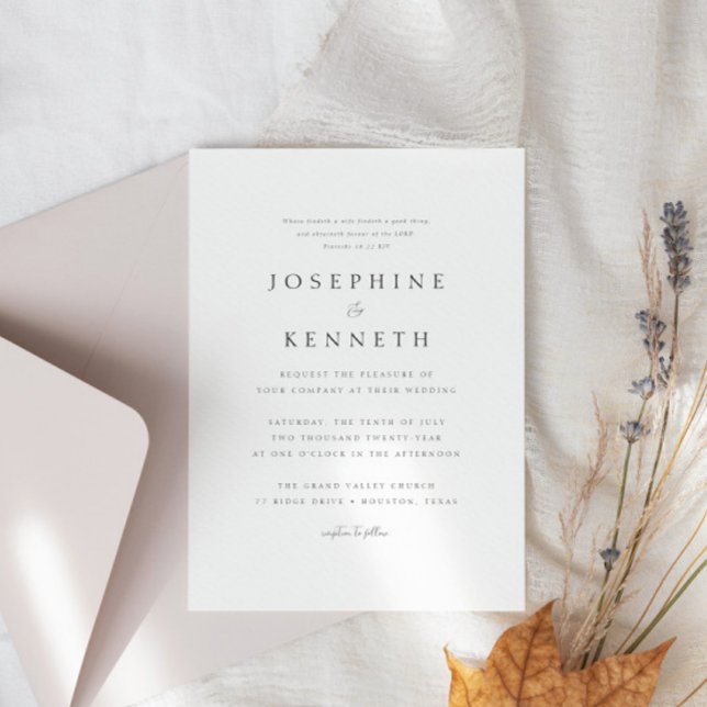 Klassische Elegante Bibel Verse Christliche Hochze Einladung (Von Creator hochgeladen)