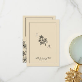 Klassische elegante Blumen-Logo-Hochzeitskarten fü Dankeskarte