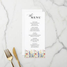 Klassische Elegante Blumengarten Hochzeitsmenü Menükarte