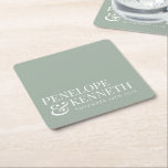 Klassische Elegante einfache, maßgeschneiderte Hoc Rechteckiger Pappuntersetzer<br><div class="desc">Klassische Elegante Typografie Papier Untersetzer für benutzerdefinierte Hochzeitsnamensnamen mit Weißtext auf einem dunklen Hintergrund</div>