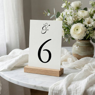Klassische Elegante Einfache Weiße Hochzeit Tischk Tischnummer