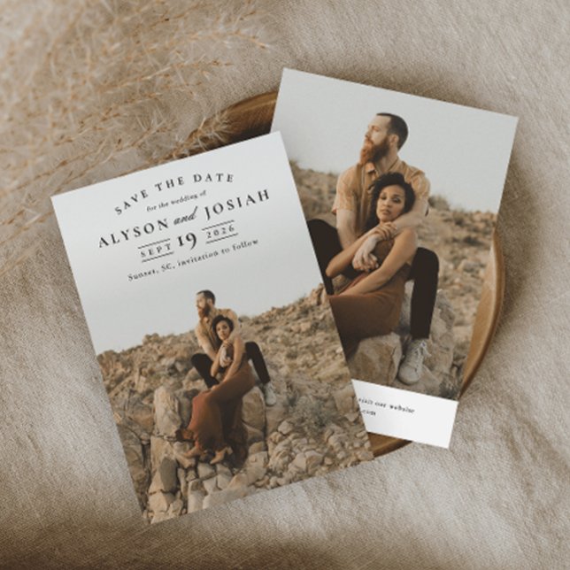 Klassische Elegante Foto Hochzeit Save The Date (Von Creator hochgeladen)