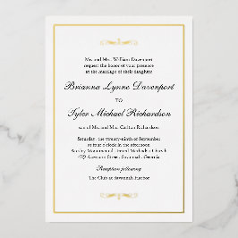 Klassische Elegante Hochzeit Folieneinladung