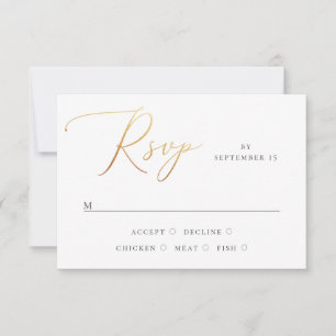 Klassische elegante Hochzeit Formale goldene Sch RSVP Karte