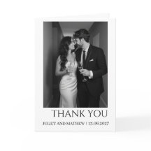 Klassische elegante Hochzeit Foto Dankeskarten gef