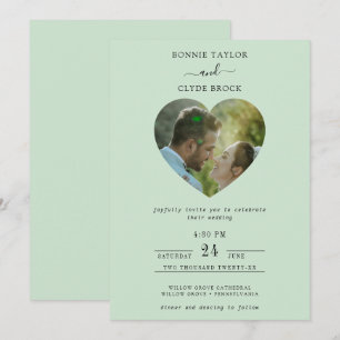 Klassische elegante Hochzeits-Einladung in Salbeig Save The Date