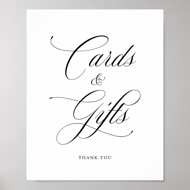 Klassische Elegante Hochzeitskarten und Geschenke- Poster (Vorne)
