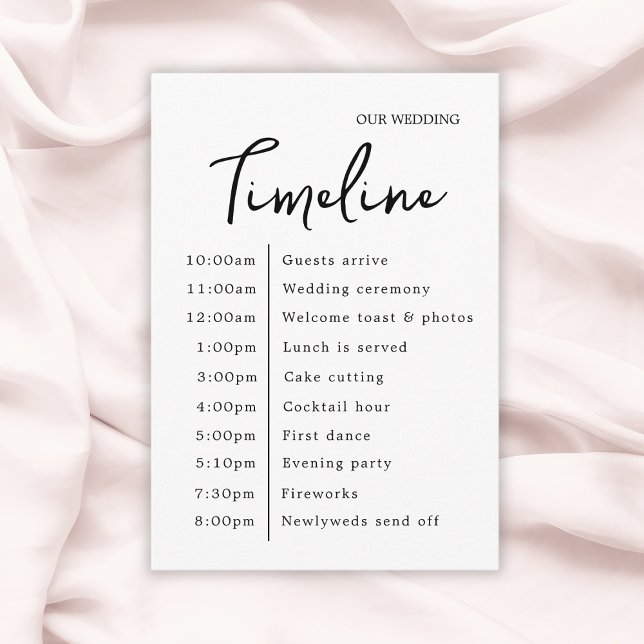 Klassische Elegante Hochzeitstil-Erweiterung Begleitkarte (Classic Elegant Wedding Timeline Add On Enclosure Card
)