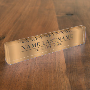 Klassische Elegante Imitats Bronze Copper Brown Namensplakette