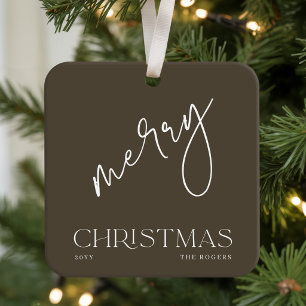 Klassische elegante Kalligrafie Frohe Weihnachten Keramikornament