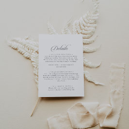 Klassische elegante Kalligrafie-Hochzeitsdetails Begleitkarte