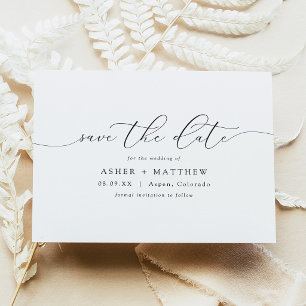 Klassische elegante Kalligrafie-Schrift Save-the-D Einladung