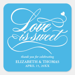 KLASSISCHE ELEGANTE LIEBE IST SCHWEET WEDING STICK QUADRATISCHER AUFKLEBER