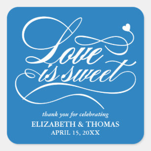 KLASSISCHE ELEGANTE LIEBE IST SCHWEET WEDING STICK QUADRATISCHER AUFKLEBER