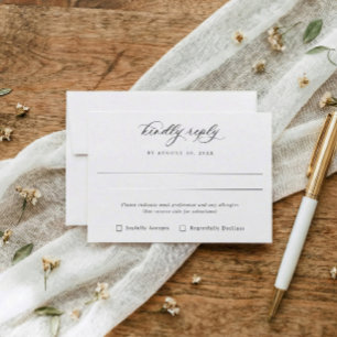 Klassische elegante Mahlzeitenoptionen Old Money H RSVP Karte