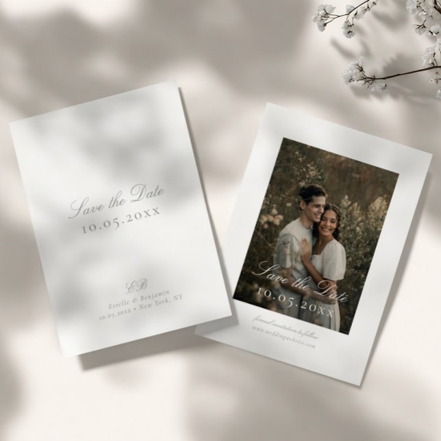 Klassische elegante minimalistische DIY-Hochzeit Save The Date (Von Creator hochgeladen)