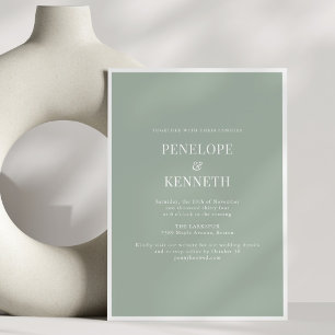 Klassische elegante minimalistische Hochzeit Dusty Einladung