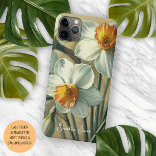 Klassische, elegante Narzissen-Fine-Art-Botanikmal iPhone 16 Pro Max Hülle