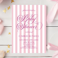 Klassische Elegante Rosa Streifen Mädchen Baby Sho