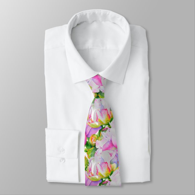 Klassische, elegante, rosafarbene, bläserne Perle Krawatte (Gebunden)