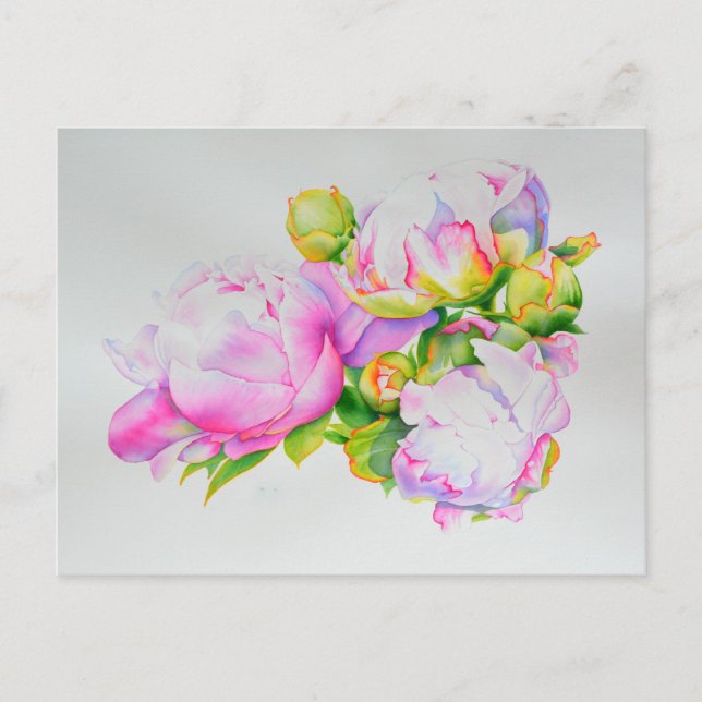 Klassische, elegante, rosafarbene, bläserne Perle Postkarte (Vorderseite)