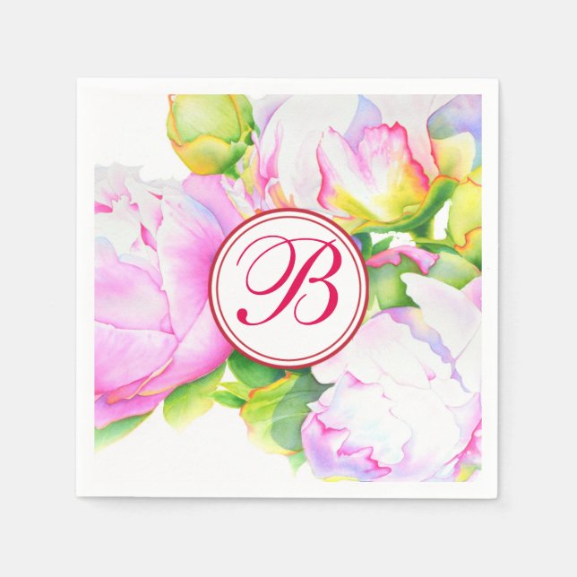 Klassische, elegante, rosafarbene, bläserne Perle Serviette (Vorderseite)