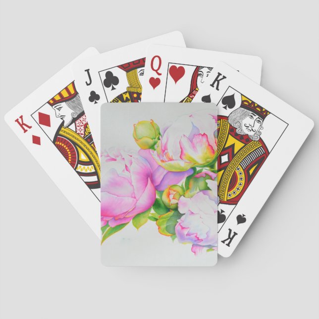 Klassische, elegante, rosafarbene, bläserne Perle Spielkarten (Rückseite)
