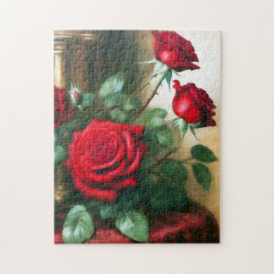 Klassische elegante rote Rosen Kunst