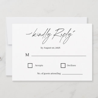 Klassische elegante Schreibschrift-Hochzeits-RSVP- Einladung