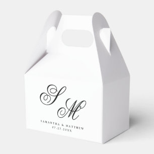 Klassische elegante Schriftzug-Paar-Initialen-Hoch Geschenkschachtel