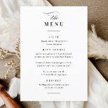 Klassische Elegante Schwarz-Weiß-Hochzeit Menükarte<br><div class="desc">Klassisches,  elegantes Schwarz-Weiß-Dinner-Menü. Es zeichnet sich durch ein elegantes Schwarz-Weiß-Design mit einem Monogramm,  Skriptdetails,  einfachem Rahmen und formalem bearbeitbarem Text aus. Klicken Sie auf die Schaltfläche Bearbeiten,  um dieses Design anzupassen.</div>
