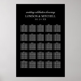 Klassische elegante Schwarz-Weiß-Hochzeitssitze Poster