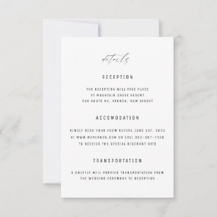 Klassische Elegante Schwarz-weiße Hochzeitskarte Einladung