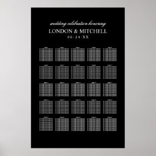 Klassische elegante schwarze und weiße Hochzeitssi Poster