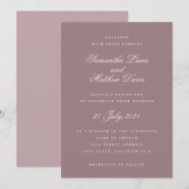 Klassische Elegante Script Lila Mauve Wedding Einladung