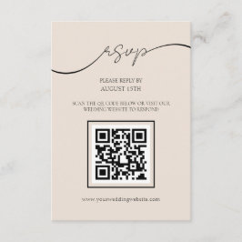 Klassische Elegante Script QR Code Wedding RSVP Ca Begleitkarte