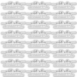 Klassische Elegante Script Transparente Rücksendea Aufkleber