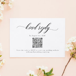 Klassische Elegante Script Wedding QR Code RSVP Ca