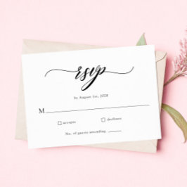 Klassische Elegante Script Wedding RSVP Card